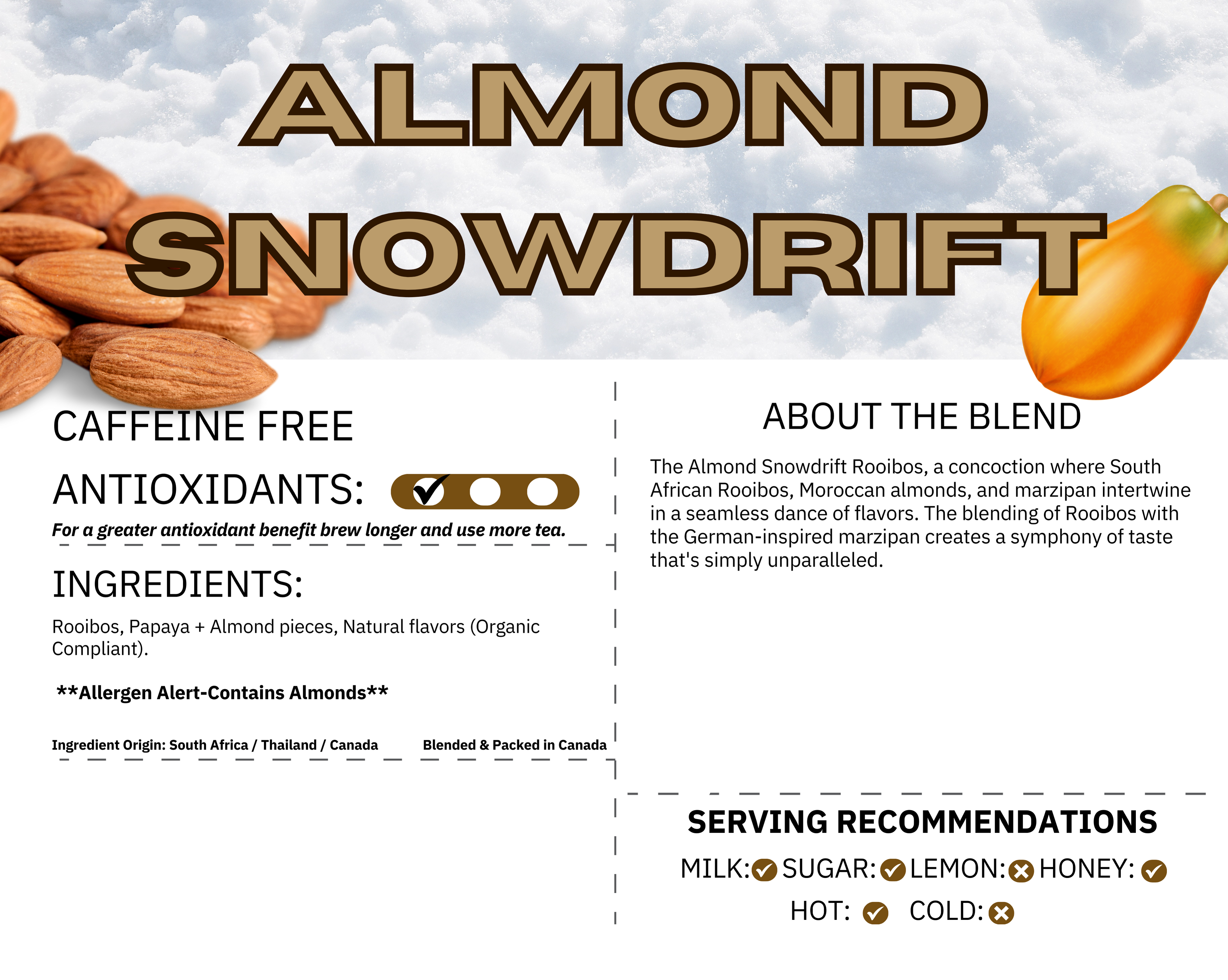 Almond Rocker Rooibos - Almond snowdrift