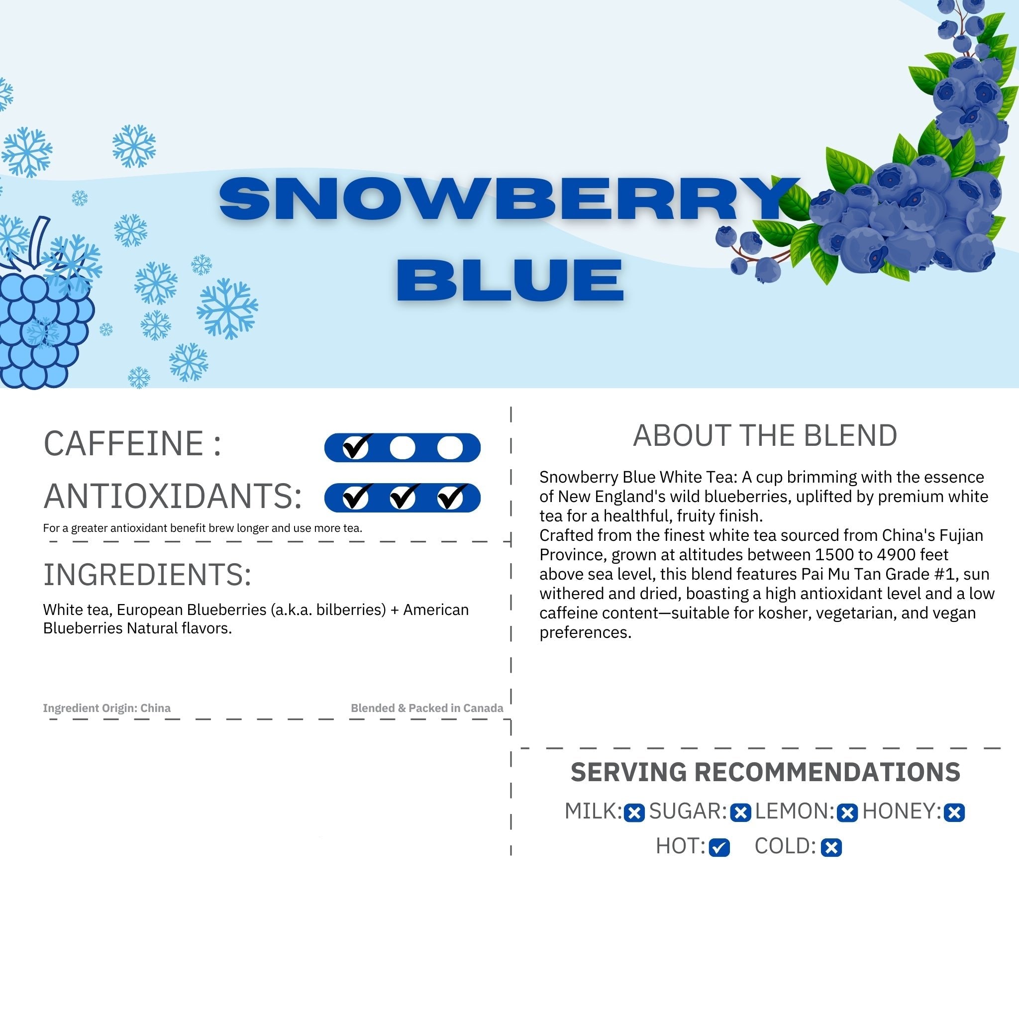 Blue Berry White - Snowberry Blue